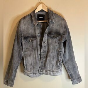 Express Gray Denim Biker Jacket for Women - Size Small P2P 20” EUC